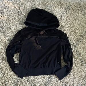 ZYIA Midnight Black Mesh Hoodie